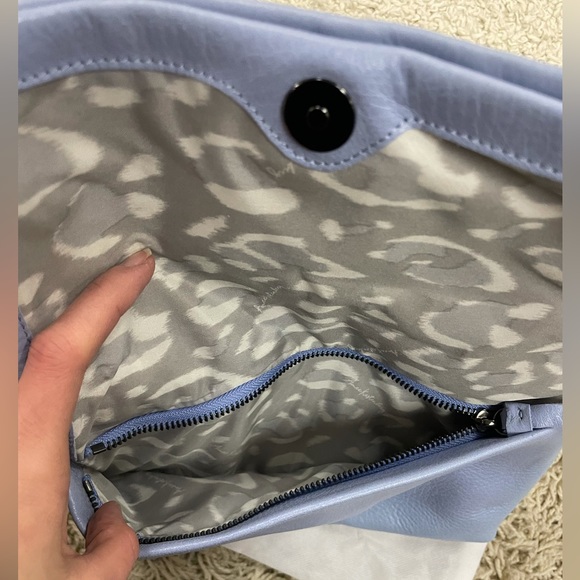 Aimee Kestenberg Blue Leather Crossbody Zip Me Up Purse - Picture 4 of 10